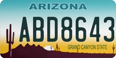 AZ license plate ABD8643