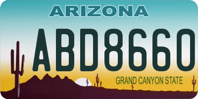 AZ license plate ABD8660