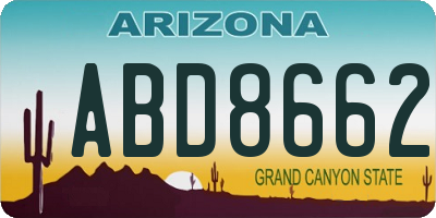AZ license plate ABD8662