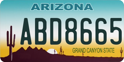 AZ license plate ABD8665