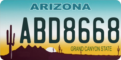 AZ license plate ABD8668