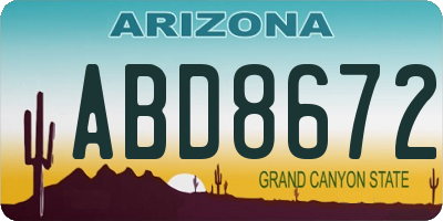 AZ license plate ABD8672