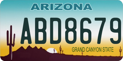 AZ license plate ABD8679
