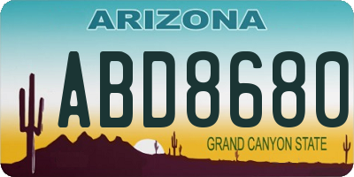 AZ license plate ABD8680