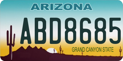 AZ license plate ABD8685
