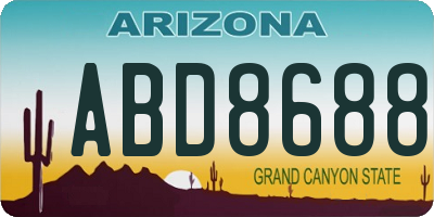 AZ license plate ABD8688