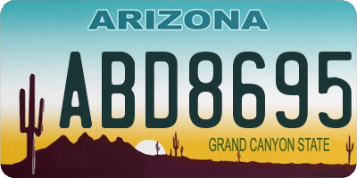 AZ license plate ABD8695