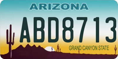 AZ license plate ABD8713