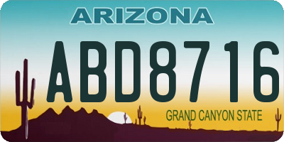 AZ license plate ABD8716