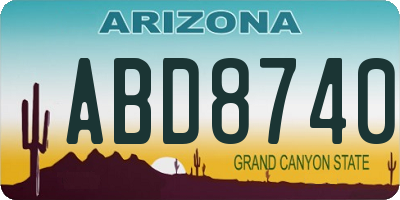 AZ license plate ABD8740