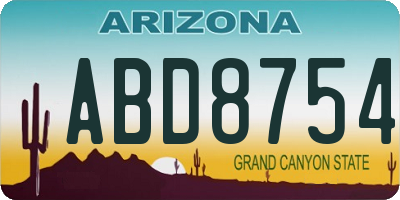 AZ license plate ABD8754