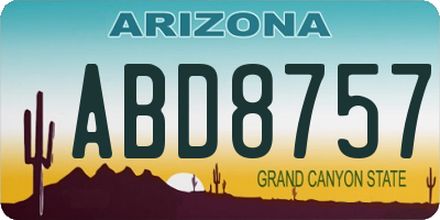 AZ license plate ABD8757
