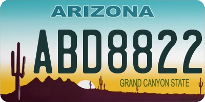 AZ license plate ABD8822