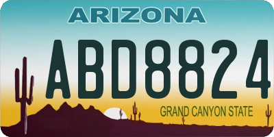 AZ license plate ABD8824