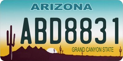 AZ license plate ABD8831