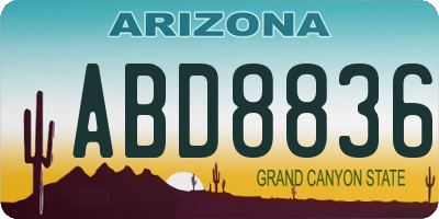 AZ license plate ABD8836