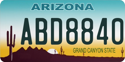 AZ license plate ABD8840