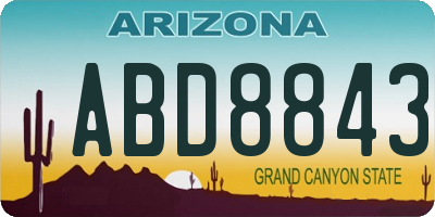 AZ license plate ABD8843