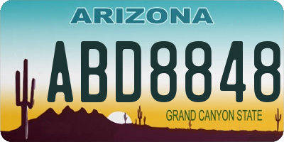 AZ license plate ABD8848