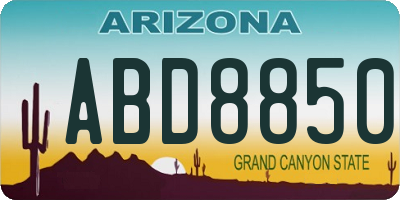 AZ license plate ABD8850