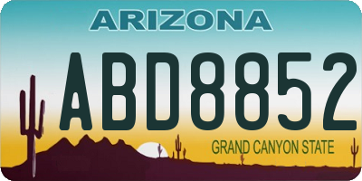 AZ license plate ABD8852
