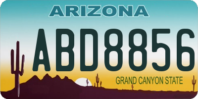 AZ license plate ABD8856