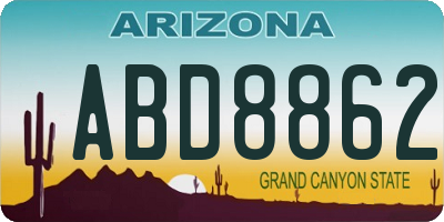 AZ license plate ABD8862