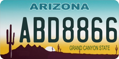 AZ license plate ABD8866