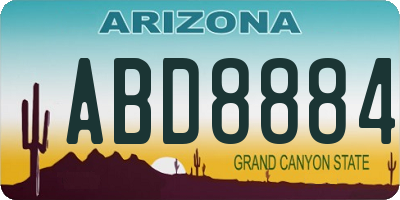 AZ license plate ABD8884