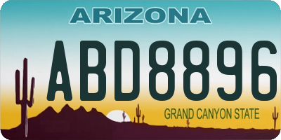 AZ license plate ABD8896