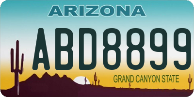 AZ license plate ABD8899
