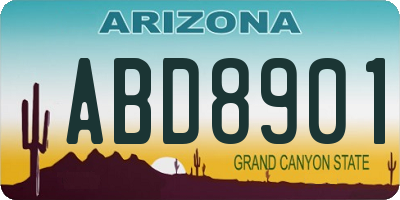 AZ license plate ABD8901