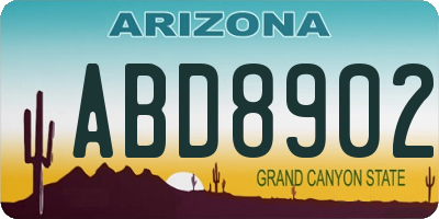 AZ license plate ABD8902