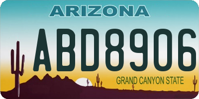 AZ license plate ABD8906