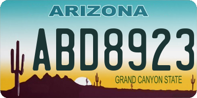 AZ license plate ABD8923