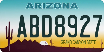 AZ license plate ABD8927