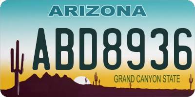 AZ license plate ABD8936