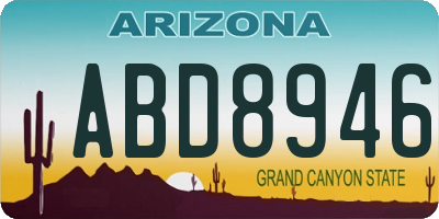 AZ license plate ABD8946