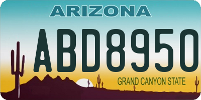 AZ license plate ABD8950