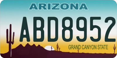 AZ license plate ABD8952