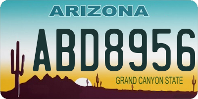AZ license plate ABD8956