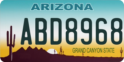 AZ license plate ABD8968