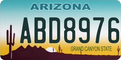 AZ license plate ABD8976