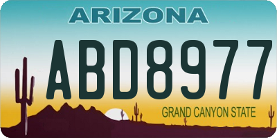 AZ license plate ABD8977