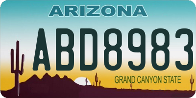 AZ license plate ABD8983