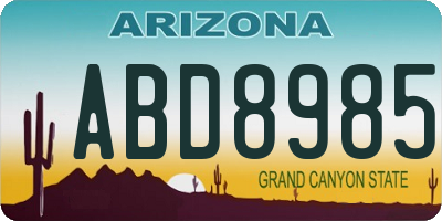 AZ license plate ABD8985
