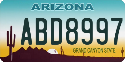 AZ license plate ABD8997