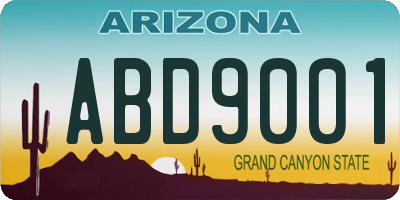 AZ license plate ABD9001