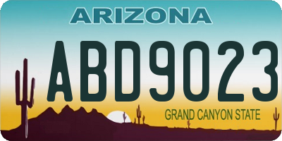 AZ license plate ABD9023