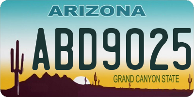 AZ license plate ABD9025